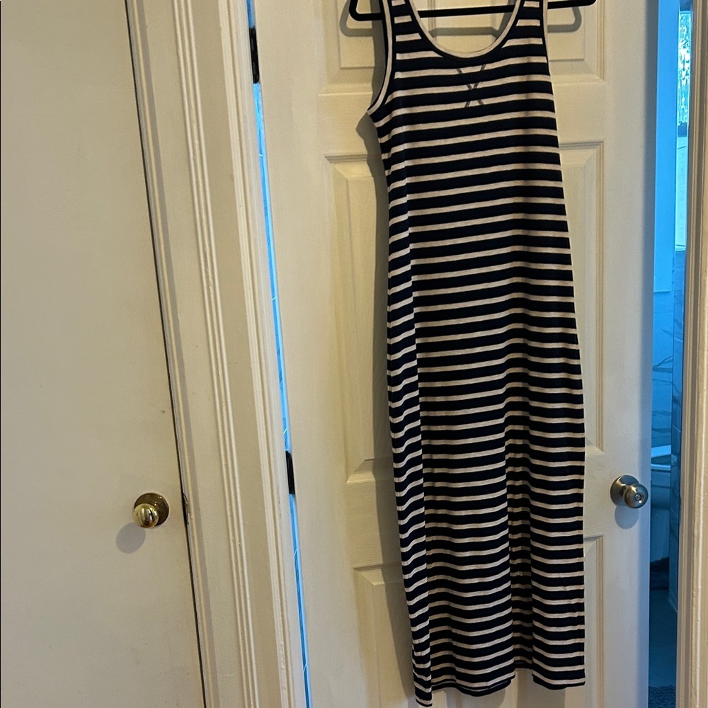 Striped Sleeveless Maxi Dress
